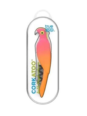 TRUE ZOO Corkatoo Parrot Waiters Corkscrew Double Hinge Wine Opener PINK/ORANGE